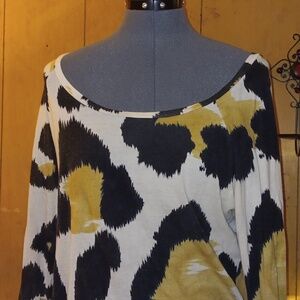 Norma Kamali Black & White Abstract Print Top